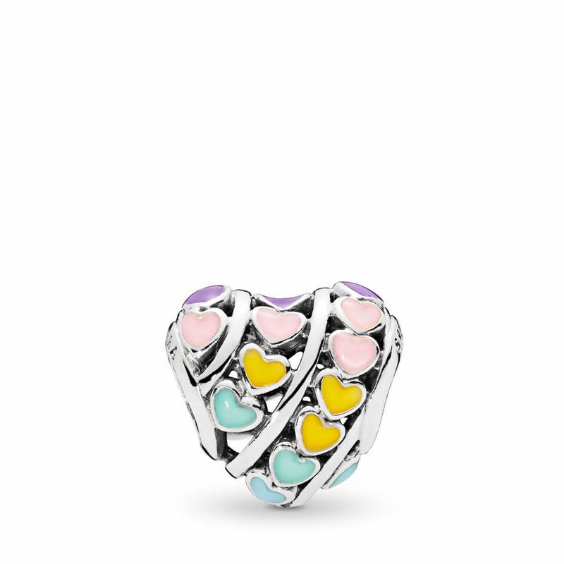 Pandora Rainbow Hearts Charm - Sterling Silver/Enamel/Blue - Canada | GH7203WA